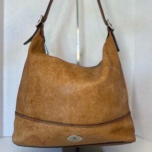 Fossil brown distressed leather Shoulder Bag